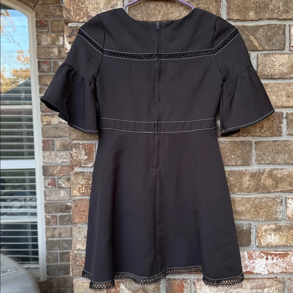 GB Girls Black Mini Dress with Ruffled Sleeves size 10